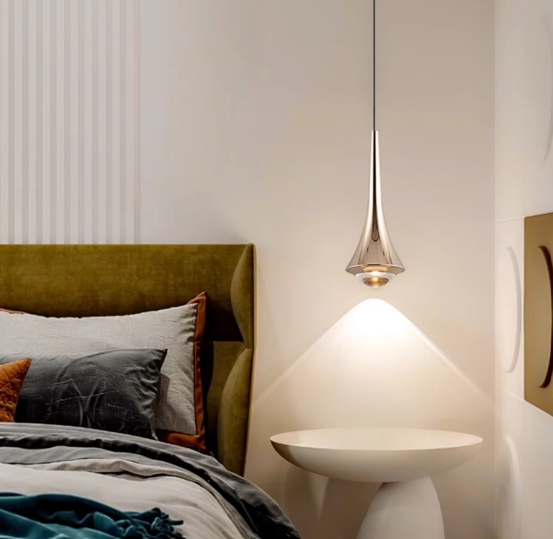 Teardrop Glass Pendant Light - Modern Style - LED 1-Light - Aluminum Accent - Image 5