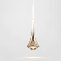 Teardrop Glass Pendant Light - Modern Style - LED 1-Light - Aluminum Accent