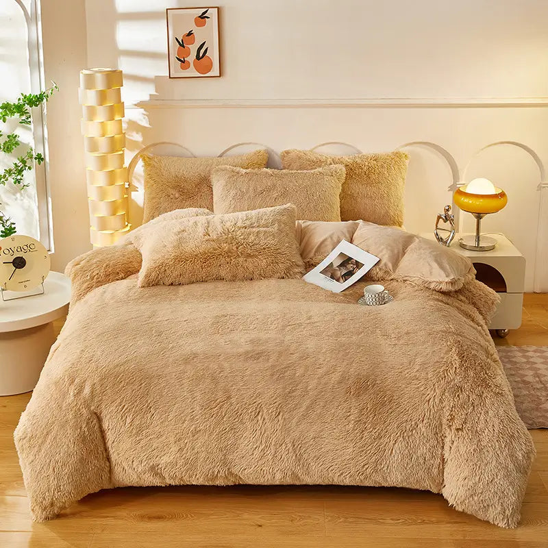Teddy Fluffy Fleece Bedding Set - Warm & Extra Soft