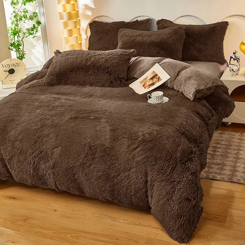 Teddy Fluffy Fleece Bedding Set - Warm & Extra Soft
