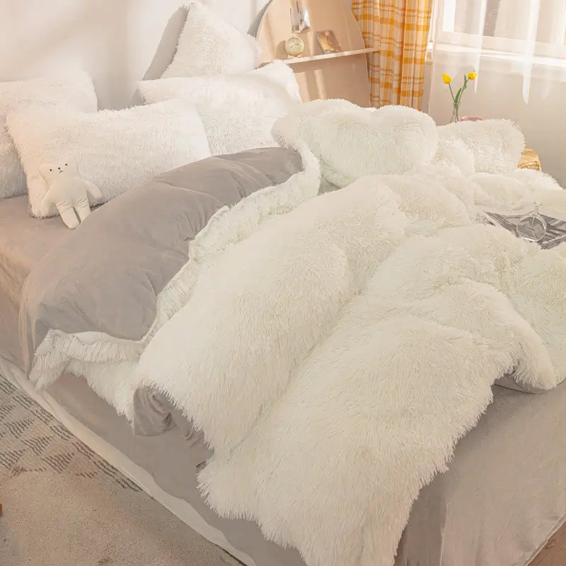 Teddy Fluffy Fleece Bedding Set - Warm & Extra Soft