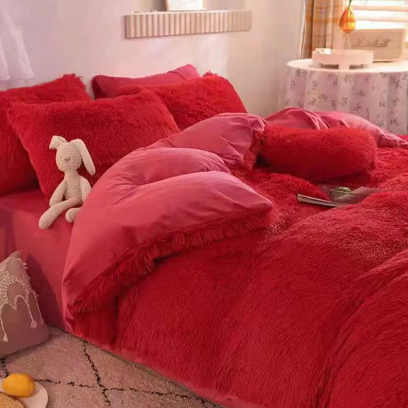 Teddy Fluffy Fleece Bedding Set - Warm & Extra Soft