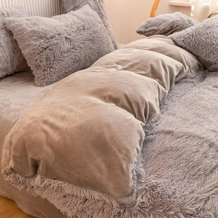 Teddy Fluffy Fleece Bedding Set - Warm & Extra Soft