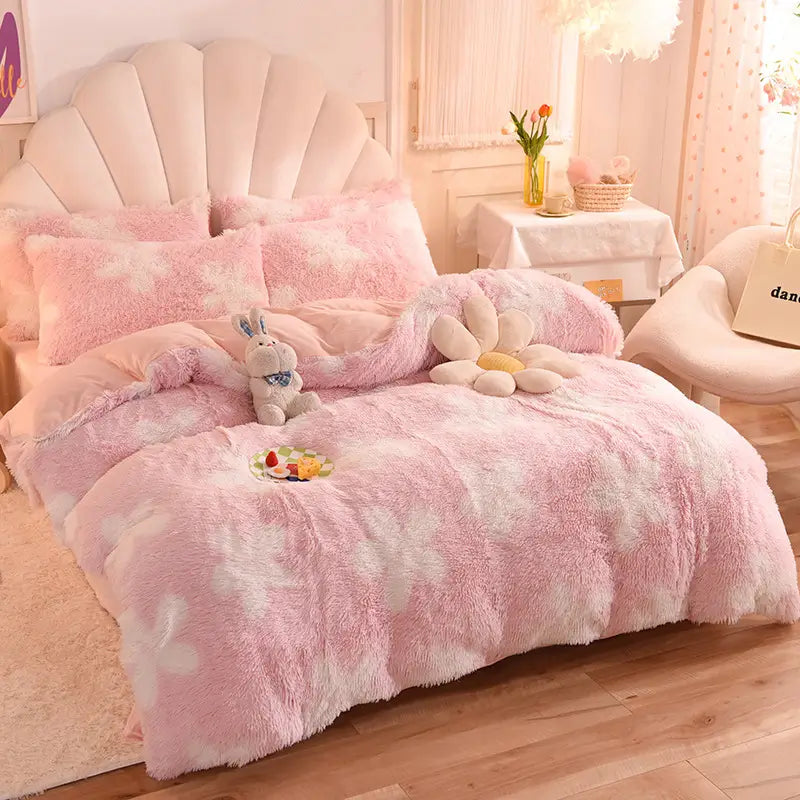 Teddy Fluffy Fleece Bedding Set - Warm & Extra Soft