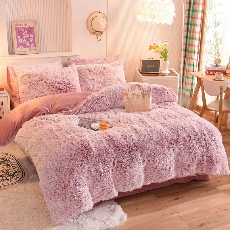 Teddy Fluffy Fleece Bedding Set - Warm & Extra Soft