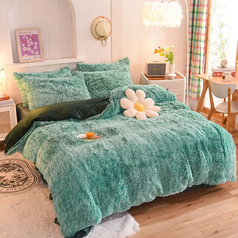 Teddy Fluffy Fleece Bedding Set - Warm & Extra Soft