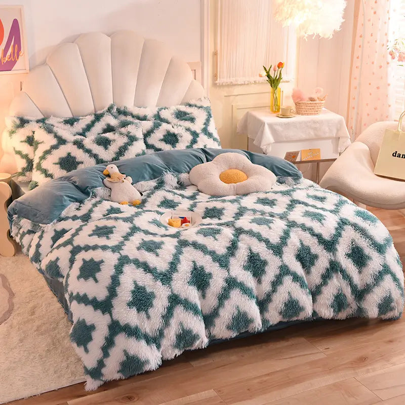 Teddy Fluffy Fleece Bedding Set - Warm & Extra Soft