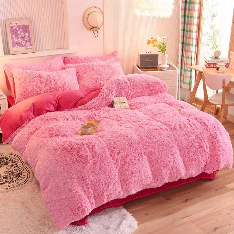 Teddy Fluffy Fleece Bedding Set - Warm & Extra Soft
