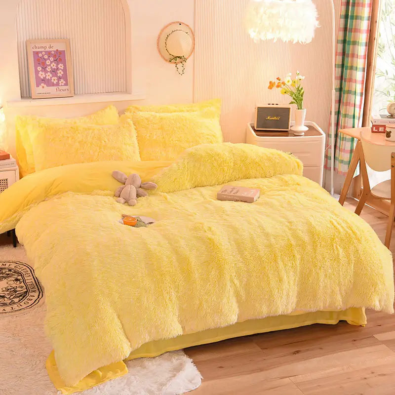 Teddy Fluffy Fleece Bedding Set - Warm & Extra Soft