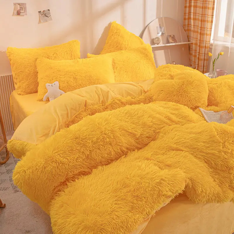 Teddy Fluffy Fleece Bedding Set - Warm & Extra Soft