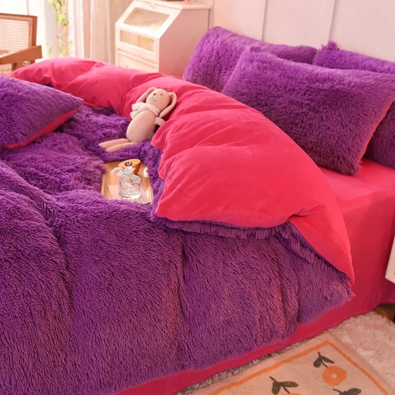 Teddy Fluffy Fleece Bedding Set - Warm & Extra Soft