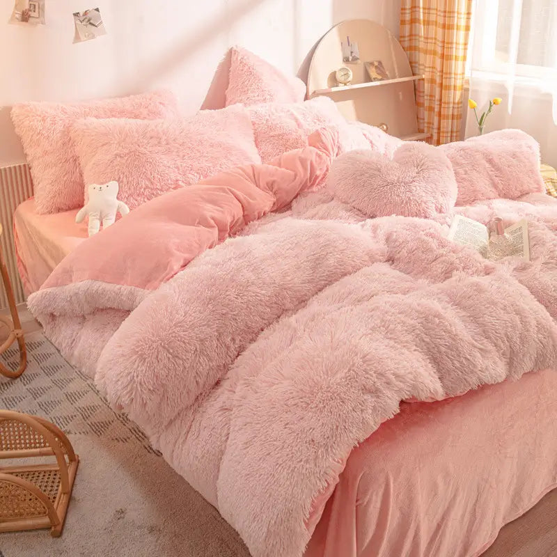 Teddy Fluffy Fleece Bedding Set - Warm & Extra Soft