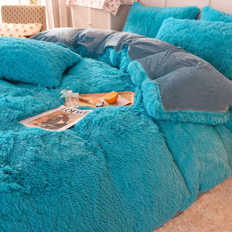 Teddy Fluffy Fleece Bedding Set - Warm & Extra Soft