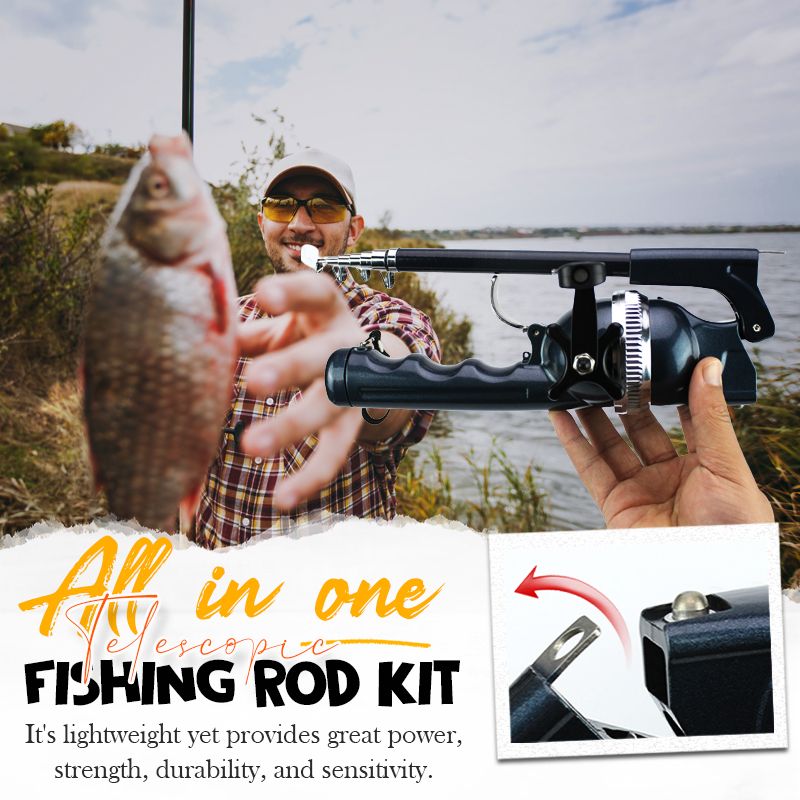 Telescopic Fishing Rod Kit (Compact & Complete) – Fish Anywhere, Ready to Use Instantly