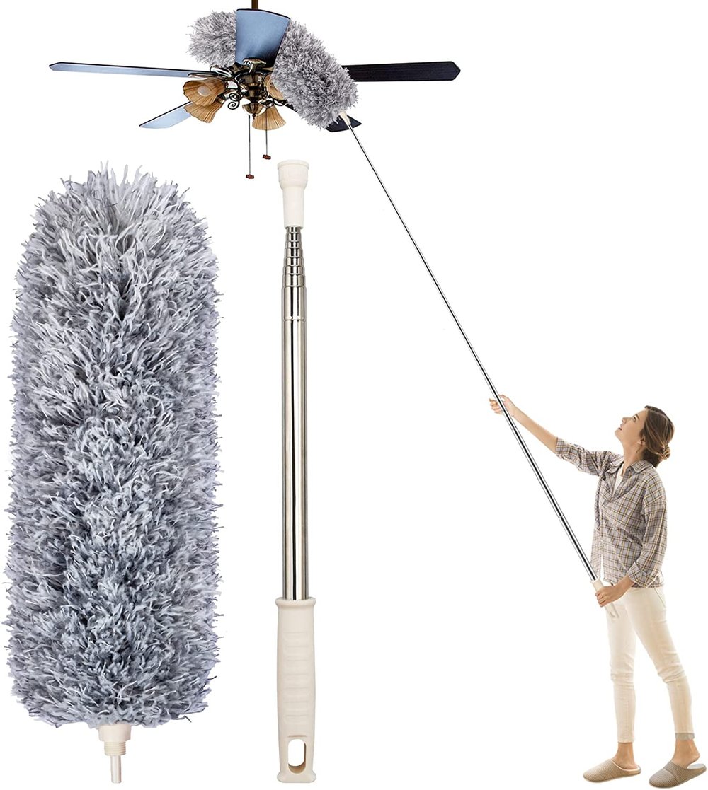 Telescopic Microfiber Duster | Extra Long Reach | Flexible Head | Washable | DustReach