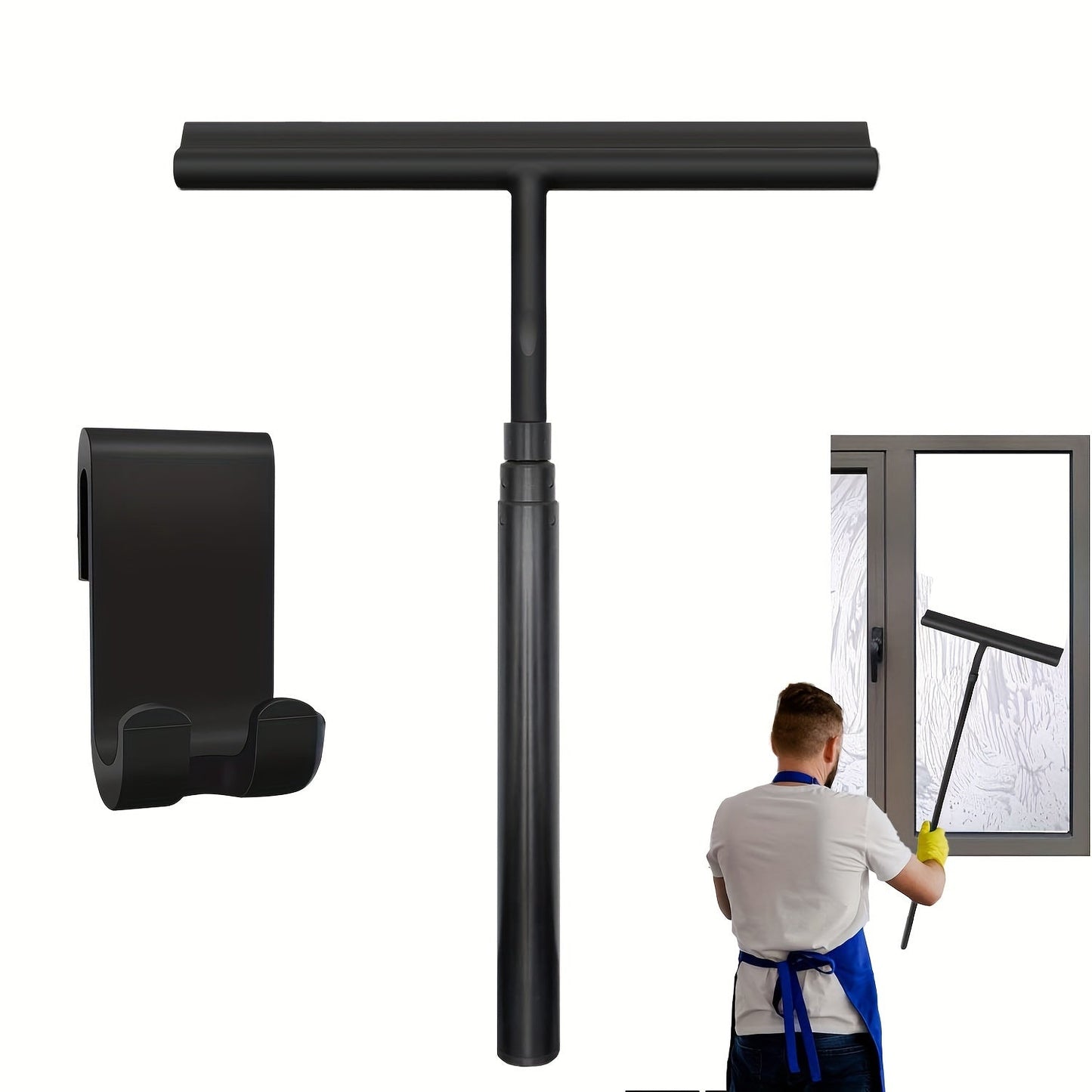 Telescopic Shower Squeegee - Deluxe Black Finish - Extends to 120cm - Image 2