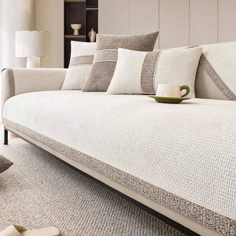 Textured Anti-Slip Sofa Cover - Modern Furniture Protector - Multiple Colors Available - Image 1