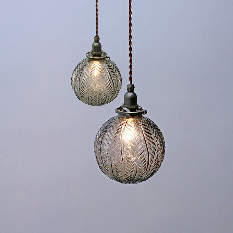 Textured Glass Globe Pendant Light - Brass Accents - Elegant Modern Lighting - Image 5
