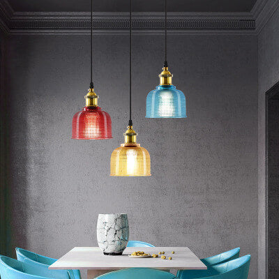 Textured Glass Pendant Light - Elegant Style - Vintage Hanging Lamp - Image 2