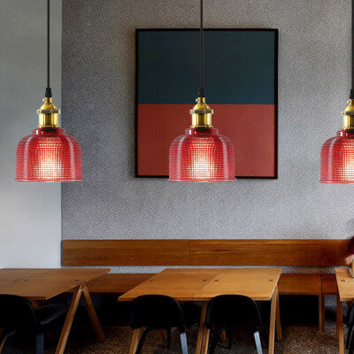 Textured Glass Pendant Light - Elegant Style - Vintage Hanging Lamp - Image 3