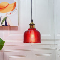 Textured Glass Pendant Light - Elegant Style - Vintage Hanging Lamp