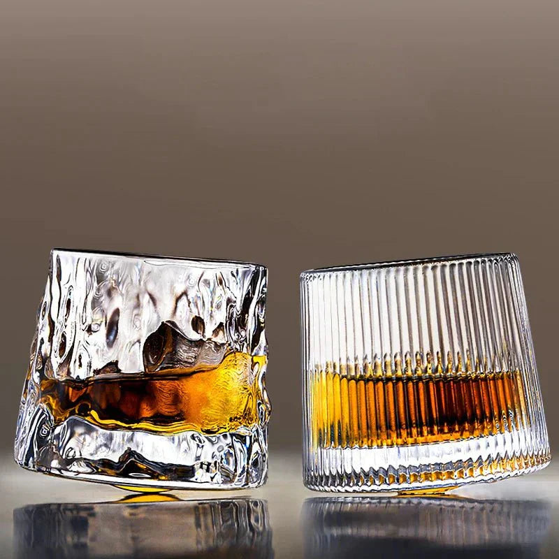 Textured Glass Whisky Glass - Rotating Design - Elegant - Interior - Image 4