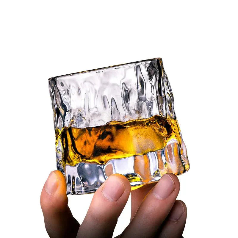 Textured Glass Whisky Glass - Rotating Design - Elegant - Interior - Image 5