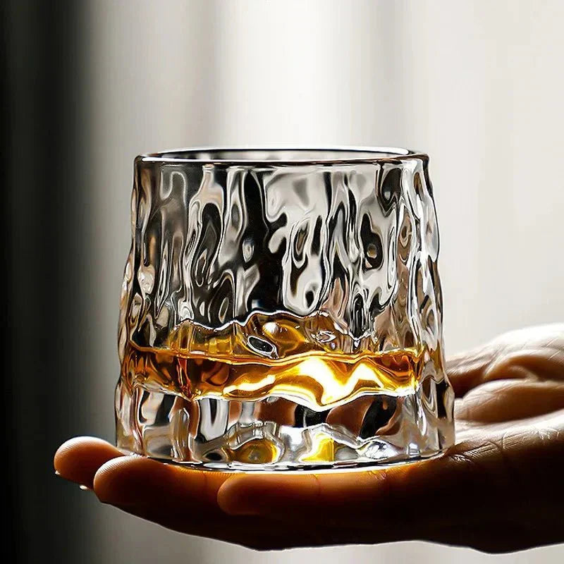 Textured Glass Whisky Glass - Rotating Design - Elegant - Interior - Image 6