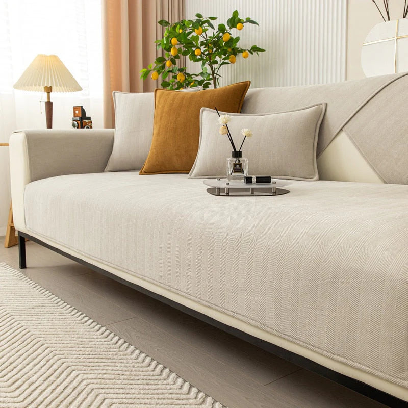Textured Sofa Cover - Washable Polyester Protector - Stylish Furniture Shield - Image 9
