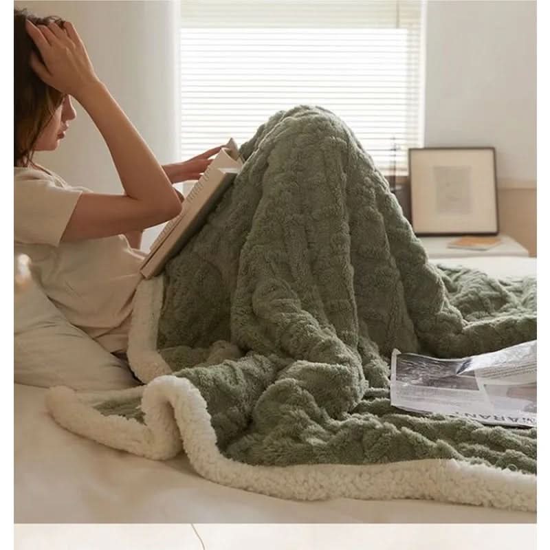 Thick Lambswool Fleece Winter Blanket - Soft Warm Throw