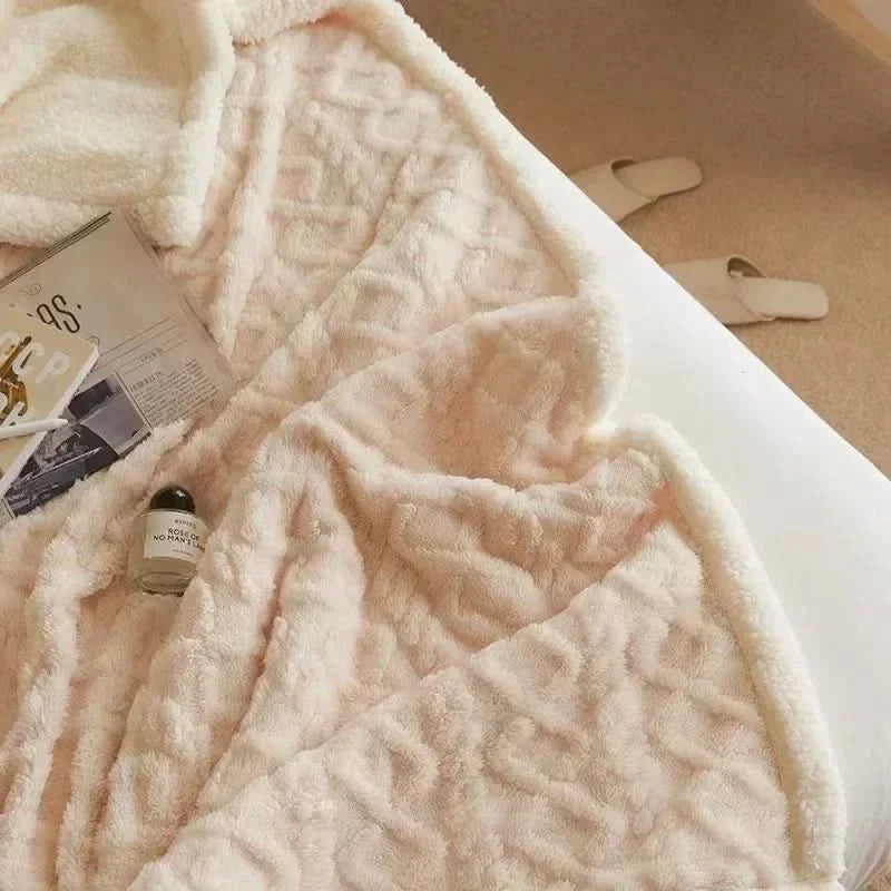 Thick Lambswool Fleece Winter Blanket - Soft Warm Throw