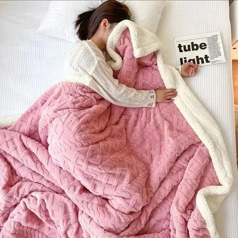 Thick Lambswool Fleece Winter Blanket - Soft Warm Throw