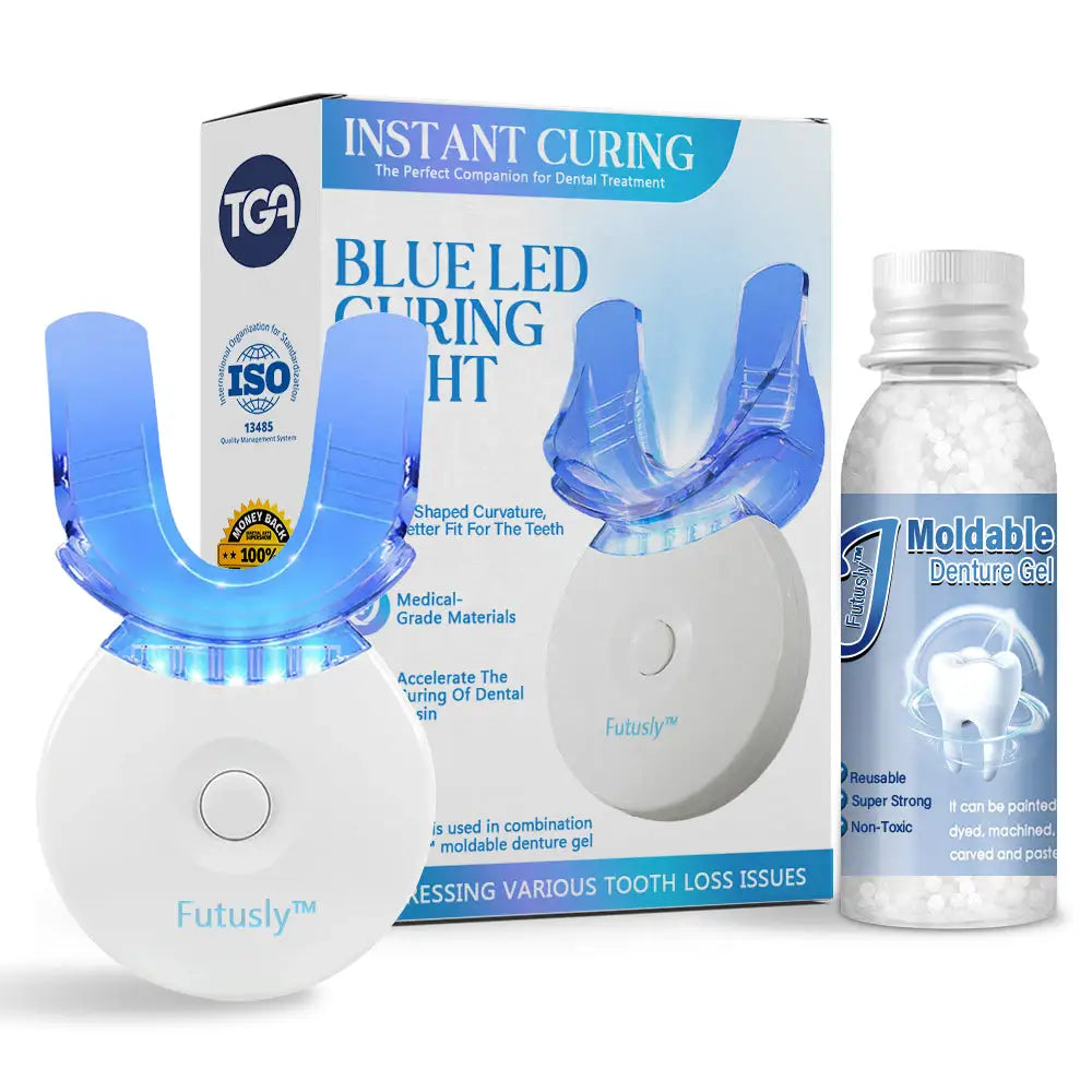 Tooth Repair Kit with LED Light - Moldable Denture Gel - Futusly Dentures