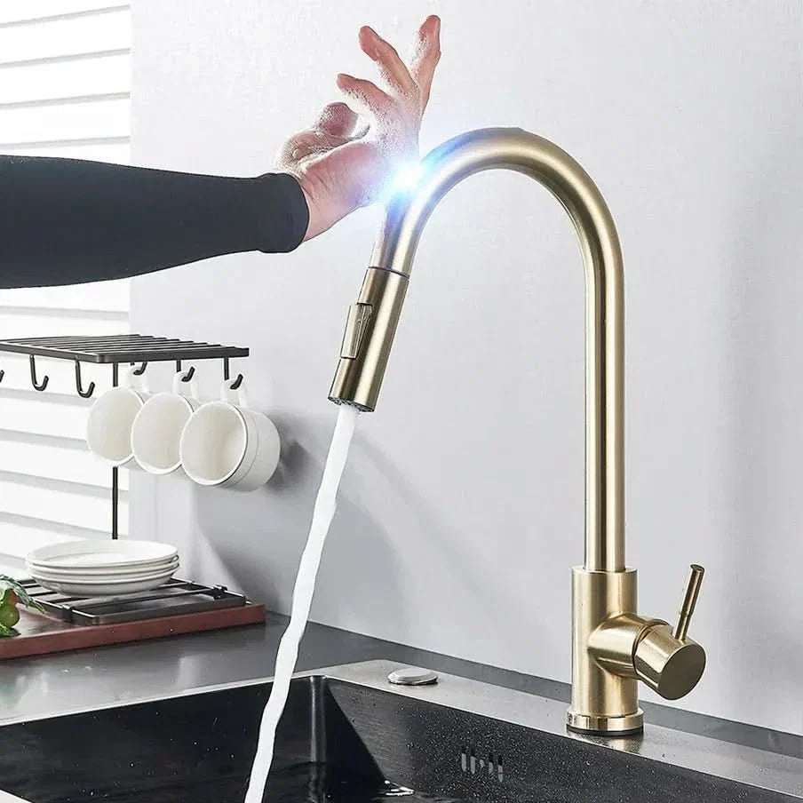 Touch Sensor Kitchen Faucet with Pull-Out Spray