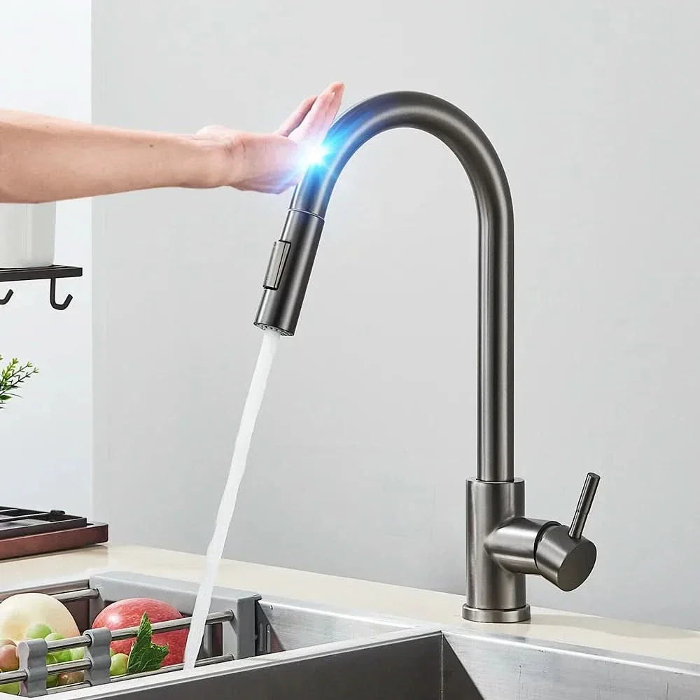Touch Sensor Kitchen Faucet with Pull-Out Spray