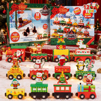 Train Advent Calendar with 12 Magnetic Friction-Powered Train Cars