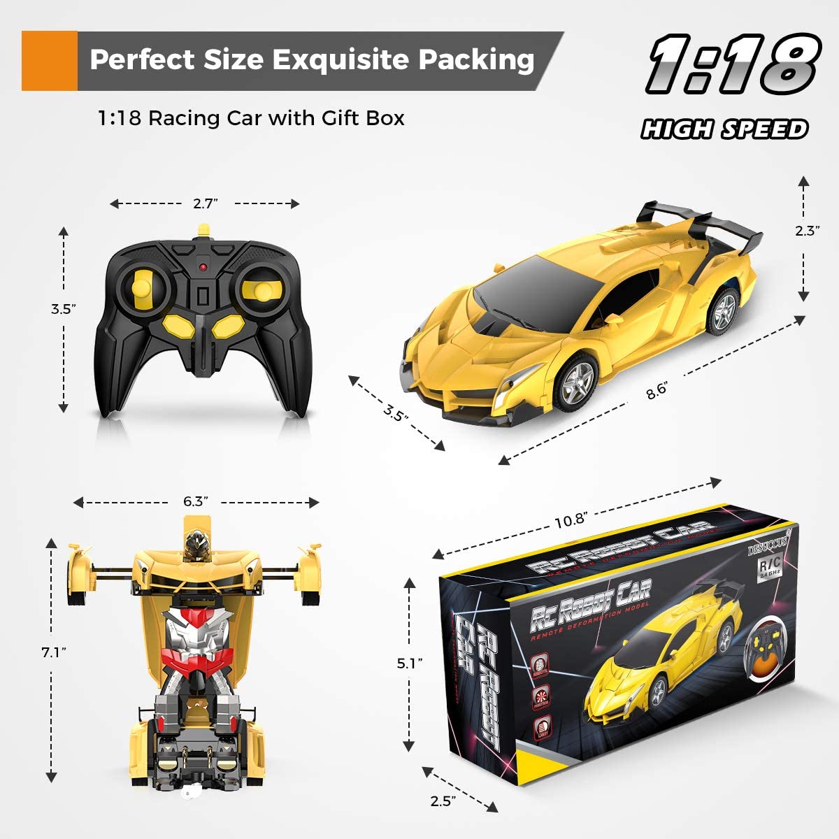 Transforming Robot RC Cars for Kids