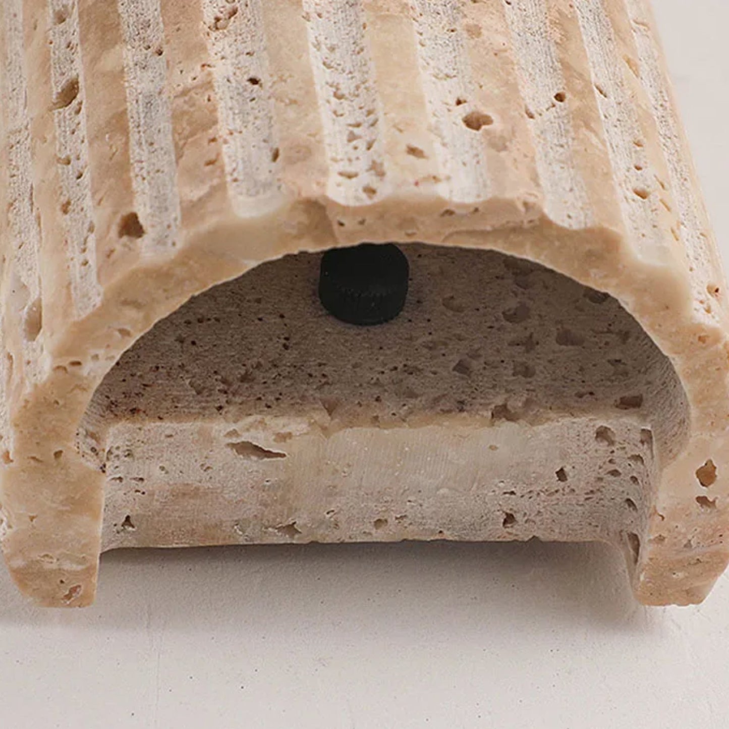 Travertine Cylinder Wall Light - Up Down Sconce - Hallway & Bedroom Lighting - Image 4