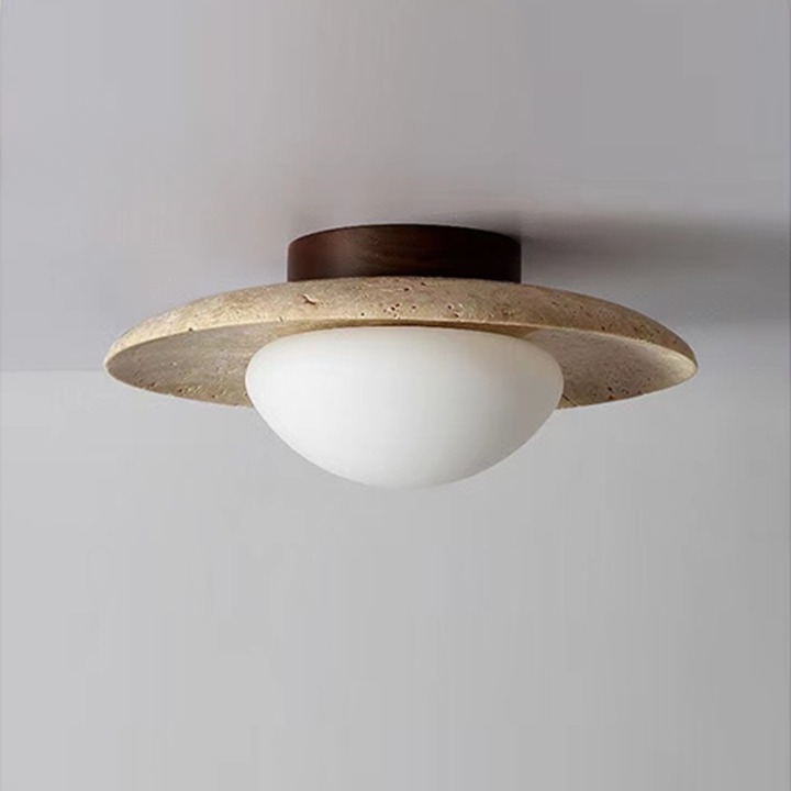 Travertine Round LED Ceiling Light - Minimalist Style - Contemporary Plafondlamp - Image 3