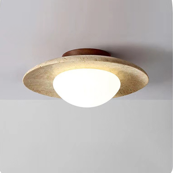 Travertine Round LED Ceiling Light - Minimalist Style - Contemporary Plafondlamp - Image 4