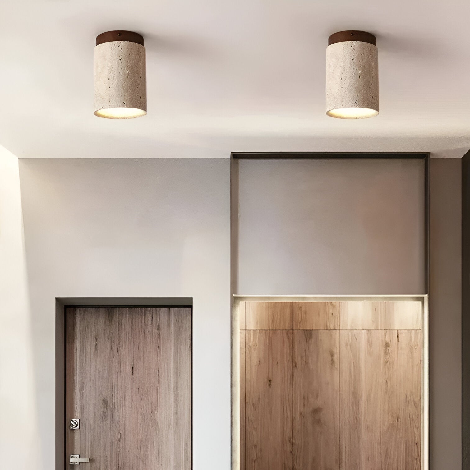 Travertine Stone Cylinder Ceiling Light - Elegant LED Plafondlamp - Image 5