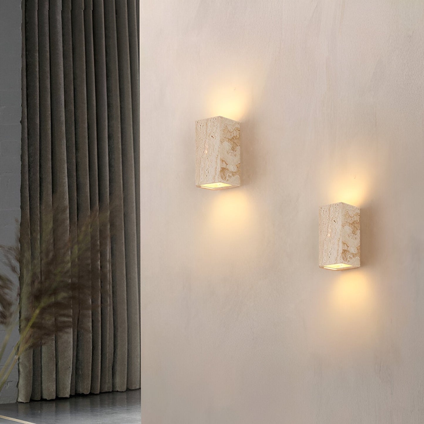 Travertine Stone Wall Sconce - Minimalist Up & Down LED Wall Light - Indoor/Outdoor Lighting - Image 3
