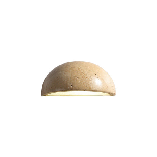 Travertine Wall Sconce - Semicircular LED Light - Wabi-Sabi Stylish Fixture - Image 1
