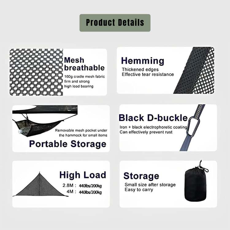 Triangle Mesh Camping Hammock for Outdoor Relaxation