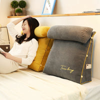 Triangle Reading Pillow - Velvet Back Support Pillow - Modern Decorative Cushion