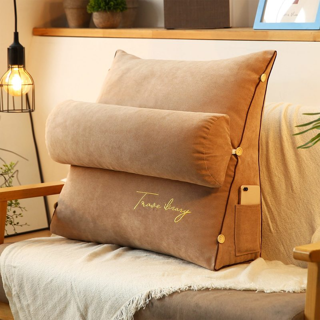 Triangle Reading Pillow - Velvet Back Support Pillow - Modern Decorative Cushion - Image 6