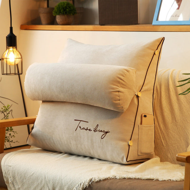 Triangle Reading Pillow - Velvet Back Support Pillow - Modern Decorative Cushion - Image 8