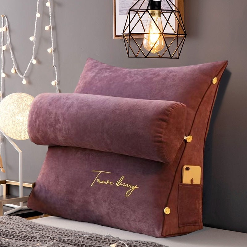 Triangle Reading Pillow - Velvet Back Support Pillow - Modern Decorative Cushion - Image 9