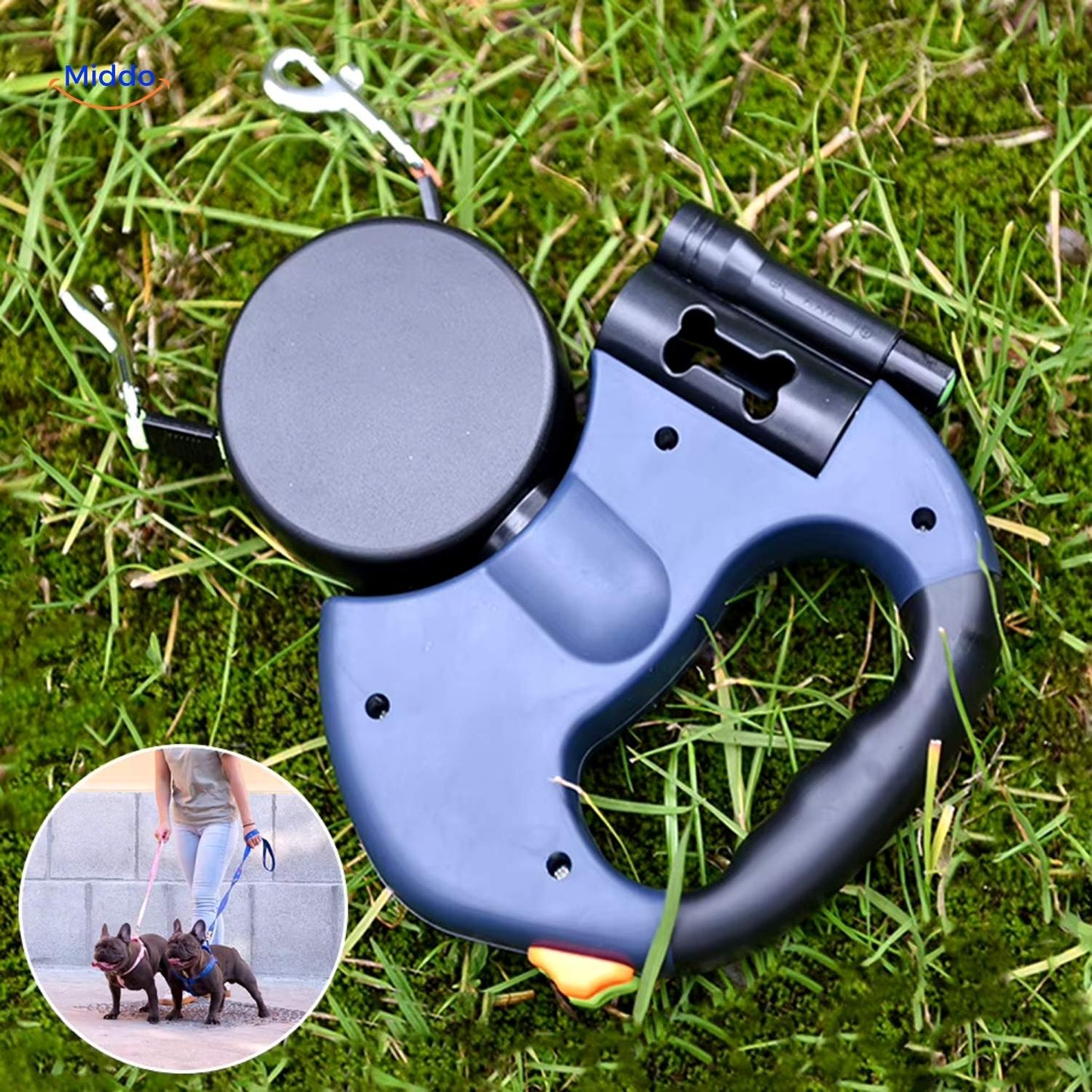 Twintails Easywalk | 2-in-1 Retractable Leash For Small And Medium Dogs