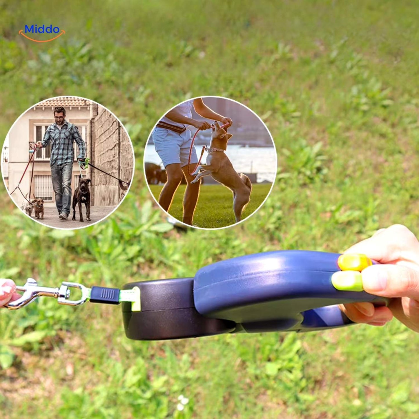 Twintails Easywalk | 2-in-1 Retractable Leash For Small And Medium Dogs